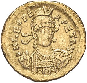 obverse: ROMANE IMPERIALI - Leone I (457-473) - Solido (Costantinopoli) RIC 605  (AU g. 4,44). BB