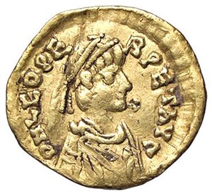 obverse: ROMANE IMPERIALI - Leone I (457-473) - Tremisse Ratto 256  (AU g. 1,39). qBB