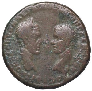 obverse: ROMANE PROVINCIALI - Macrino e Diadumeniano  - AE 28 (Marcianopoli - Moesia Inferiore)   (AE g. 13,17). MB-BB