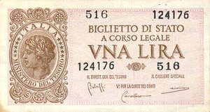 obverse: LOTTI - Cartamoneta-Italiana  Lira 1944, lotto di 36 biglietti. qBB÷SPL