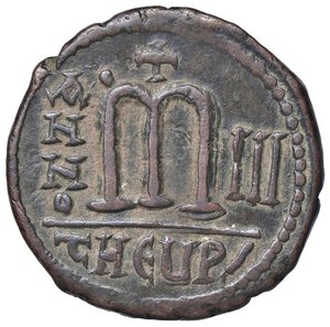 reverse: BIZANTINE - Maurizio Tiberio (582-602) - Follis (Antiochia) Sear 532  (AE g. 12,79). qSPL