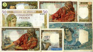 obverse: LOTTI - Cartamoneta-Estera  FRANCIA - Lotto di 7 biglietti. MB÷BB