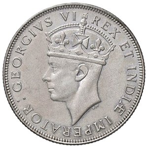 obverse: ESTERE - AFRICA ORIENTALE BRITANNICA - Giorgio VI (1936-1952) - Scellino 1942 Kr. 28.1  AG  Segno al ciglio. qSPL