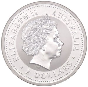 obverse: ESTERE - AUSTRALIA - Elisabetta II (1952-2022) - 2 Dollari 1999 - Anno del coniglio   AG. FS