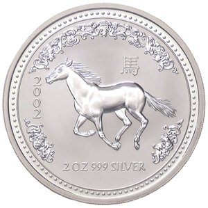 reverse: ESTERE - AUSTRALIA - Elisabetta II (1952-2022) - 2 Dollari 2002 - Anno del cavallo   AG. FS