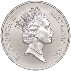 obverse: ESTERE - AUSTRALIA - Elisabetta II (1952-2022) - Dollaro 1997 - Canguro Kr. 325  AG. FDC