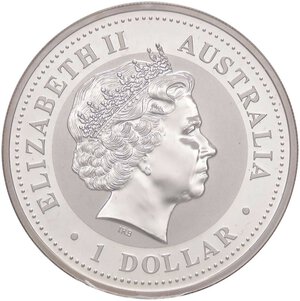 obverse: ESTERE - AUSTRALIA - Elisabetta II (1952-2022) - Dollaro 1999 - Anno del coniglio   AG. FS