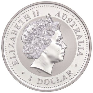 obverse: ESTERE - AUSTRALIA - Elisabetta II (1952-2022) - Dollaro 2002 - Anno del cavallo Kr. 580  AG. FS