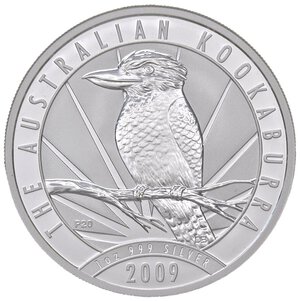 reverse: ESTERE - AUSTRALIA - Elisabetta II (1952-2022) - Dollaro 2009 - Kookaburra, sole dietro Kr. 1296  AG. FS