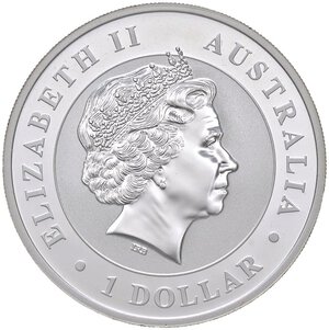 obverse: ESTERE - AUSTRALIA - Elisabetta II (1952-2022) - Dollaro 2013 - Kokaburra Kr. 1985  AG. FS