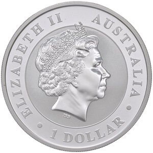 obverse: ESTERE - AUSTRALIA - Elisabetta II (1952-2022) - Dollaro 2014 - Kokaburra Kr. 2164  AG. FS