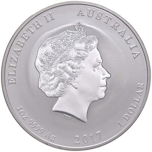 obverse: ESTERE - AUSTRALIA - Elisabetta II (1952-2022) - Dollaro 2017 - Anno del gallo   AG. FS