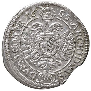 reverse: ESTERE - AUSTRIA - Leopoldo I (1658-1705) - 6 Kreuzer 1685   AG. BB-SPL