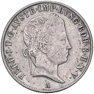 obverse: ESTERE - AUSTRIA - Ferdinando I d Asburgo-Lorena (1835-1848) - 20 Kreuzer 1844 A Kr. 2208  AG  Segno sul volto. BB/BB+