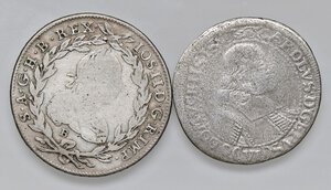 obverse: ESTERE - AUSTRIA-OLMUTZ - Carlo II (1664-1695) - 6 Kreuzer 1693  NC AG Assieme a 20 kr. 1782 - Lotto di 2 monete. B÷MB+