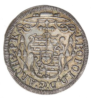 reverse: ESTERE - AUSTRIA-SALISBURGO - Leopold Anton (1727-1744) - 4 Kreuzer 1729 Kr. 322  AG  Macchiolina vicino al 9. SPL+