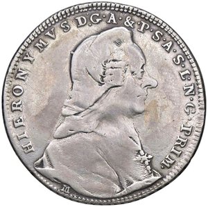 obverse: ESTERE - AUSTRIA-SALISBURGO - Geronimo Graf Colloredo (1772-1803) - 20 Kreuzer 1786 M Kr. 460  AG  Da montatura. MB