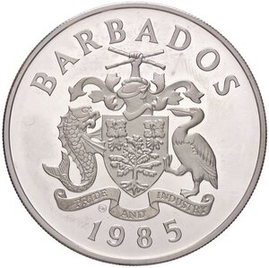 obverse: ESTERE - BARBADOS - Elisabetta II (1952-2022) - 20 Dollari 1985 Kr. 46  AG. FS