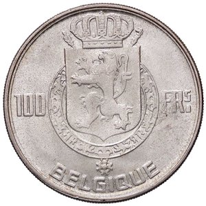 reverse: ESTERE - BELGIO - Baldovino I (1951-1993) - 100 Franchi 1954 - I tre Re Kr. 138.1  AG BELGIQUE. FDC