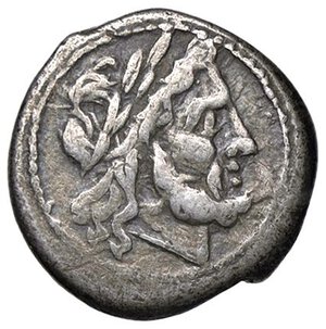 obverse: ROMANE REPUBBLICANE - ANONIME - Monete senza simboli (dopo 211 a.C.) - Vittoriato B. 9; Cr. 53/1  (AG g. 3). BB