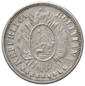 obverse: ESTERE - BOLIVIA - Repubblica (1825) - 20 Centavos 1881 Kr. 159.1  AG. BB