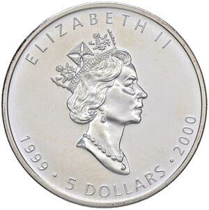 obverse: ESTERE - CANADA - Elisabetta II (1952-2022) - 5 Dollari 1999/2000 Kr. 363  AG. FDC