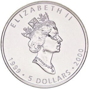 obverse: ESTERE - CANADA - Elisabetta II (1952-2022) - 5 Dollari 2000 Kr. 187  AG. FDC