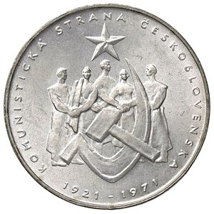 reverse: ESTERE - CECOSLOVACCHIA - Repubblica  - 50 Corone 1971 Kr. 71  AG 50° anniversario PCC. qFDC