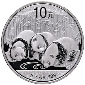 reverse: ESTERE - CINA - Repubblica Popolare Cinese (1912) - 10 Yuan 2013 - Panda   AG. FS