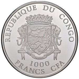 obverse: ESTERE - CONGO - Repubblica  - 1.000 Franchi 2008   AG. FS