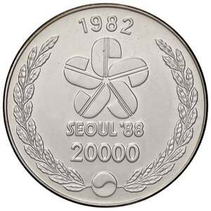 reverse: ESTERE - COREA DEL SUD - Repubblica  - 20.000 Won 1982 - Olimpiadi di Seoul 1988 Kr. 30  AG. FDC