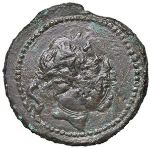 obverse: ROMANE REPUBBLICANE - ANONIME - Monete con simboli o monogrammi (211-170 a.C.) - Semisse Cr. 69/3a  (AE g. 12,59) Segni di doppia battitura al D/. qBB