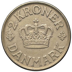 reverse: ESTERE - DANIMARCA - Cristiano X (1912-1947) - 2 Corone 1926 Kr. 825.1  BR. BB+