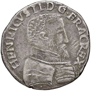 obverse: ESTERE - FRANCIA - Enrico II (1547-1559) - Testone 1555 Dup. 983  (AG g. 8,88). BB