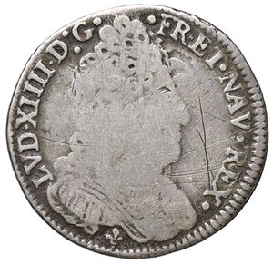 obverse: ESTERE - FRANCIA - Luigi XIV (1643-1715) - 12 Sols 1711 K Gad. 125  AG. MB