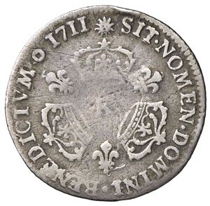 reverse: ESTERE - FRANCIA - Luigi XIV (1643-1715) - 12 Sols 1711 K Gad. 125  AG. MB