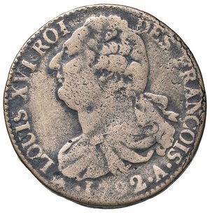 obverse: ESTERE - FRANCIA - Luigi XVI (1774-1792) - 2 Sols 1792 A Kr. 603.1; Gad. 25  CU. qBB