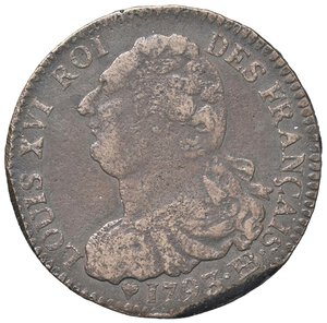 obverse: ESTERE - FRANCIA - Luigi XVI (1774-1792) - 2 Sols 1793 BB Kr. 612  CU. qBB/BB