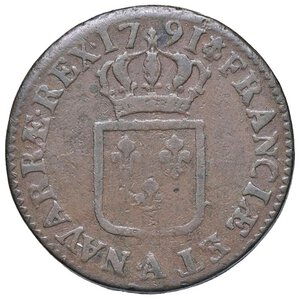 reverse: ESTERE - FRANCIA - Luigi XVI (1774-1792) - Sol 1791 A Gad. 350  CU. qBB