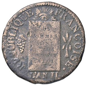 reverse: ESTERE - FRANCIA - Prima Repubblica (1791-1799) - Sol 1793 MA Kr. 619.10 R CU. meglio di MB