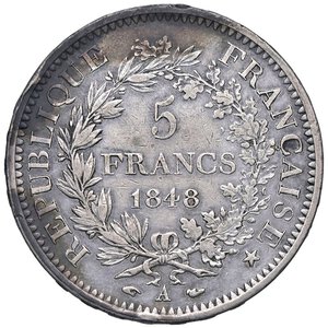 reverse: ESTERE - FRANCIA - Seconda Repubblica (1848-1852) - 5 Franchi 1848 A Kr. 756.1  AG  Colpetti. BB