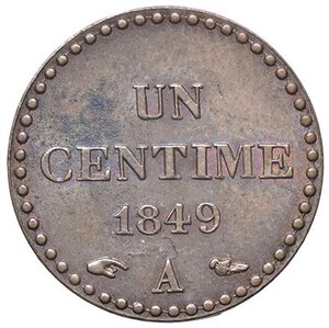 reverse: ESTERE - FRANCIA - Seconda Repubblica (1848-1852) - Centime 1849 Kr. 754  CU. qFDC