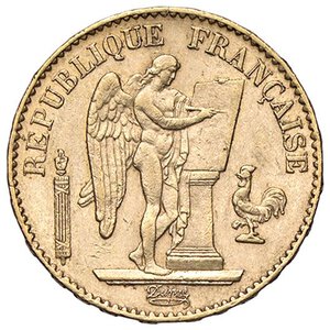 obverse: ESTERE - FRANCIA - Terza Repubblica (1870-1940) - 20 Franchi 1878 A Kr. 825  (AU g. 6,45). BB+