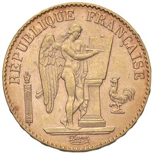 obverse: ESTERE - FRANCIA - Terza Repubblica (1870-1940) - 20 Franchi 1894 Kr. 825  (AU g. 6,45). bello SPL