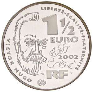 reverse: ESTERE - FRANCIA - Quinta Repubblica (1959) - 1,5 Euro 2002 - Victor Hugo   AG. FS