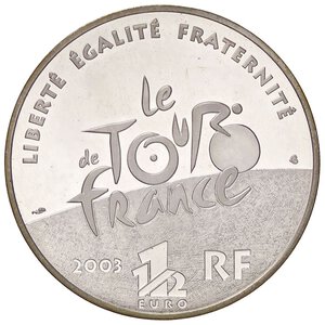 obverse: ESTERE - FRANCIA - Quinta Repubblica (1959) - Quarto di euro 2003 - Centenario del Tour   AG. FS