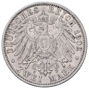 reverse: ESTERE - GERMANIA - BADEN - Federico I Gran Duca (1856-1907) - 2 Marchi 1902 - Per i 50 anni di regno Kr. 271  AG. qSPL/SPL