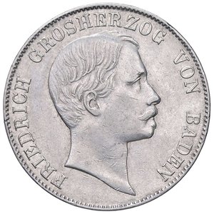 obverse: ESTERE - GERMANIA - BADEN - Federico I Gran Duca (1856-1907) - Tallero 1862 Kr. 240  AG. SPL+