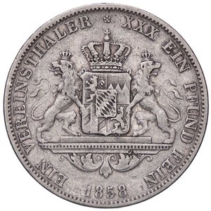 reverse: ESTERE - GERMANIA - BAVIERA - Massimiliano II (1848-1864) - Tallero 1858   AG. BB