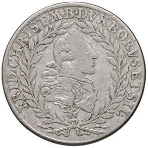 obverse: ESTERE - GERMANIA - BRANDEBURGO BAYERUTH - Federico (1735-1763) - 20 Kreuzer 1764 CLR Kr. 236  AG. qBB